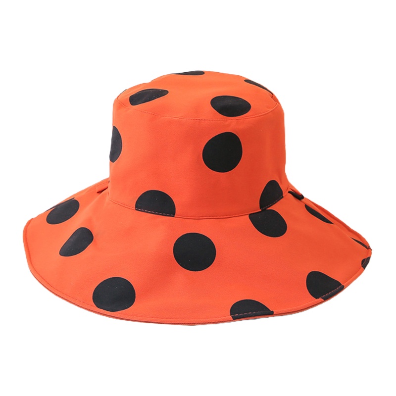 Nón Tai Bèo Chống Tia UV Có Thể Đảo Ngược Họa Tiết Chấm Bi Tròn