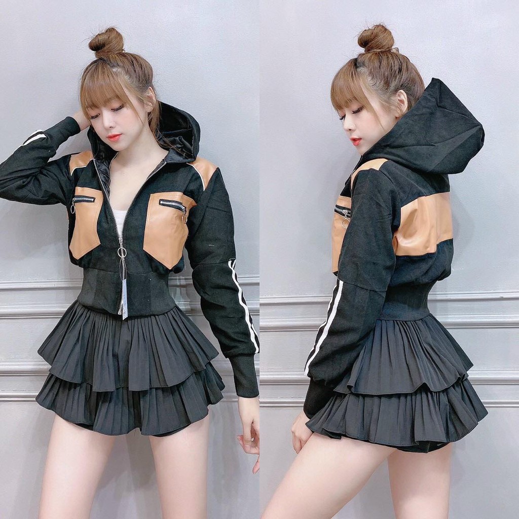 [CÔ VI] Áo Khoác Thời Trang Nữ Nhung Bố Phối Xuất Sắc | BigBuy360 - bigbuy360.vn