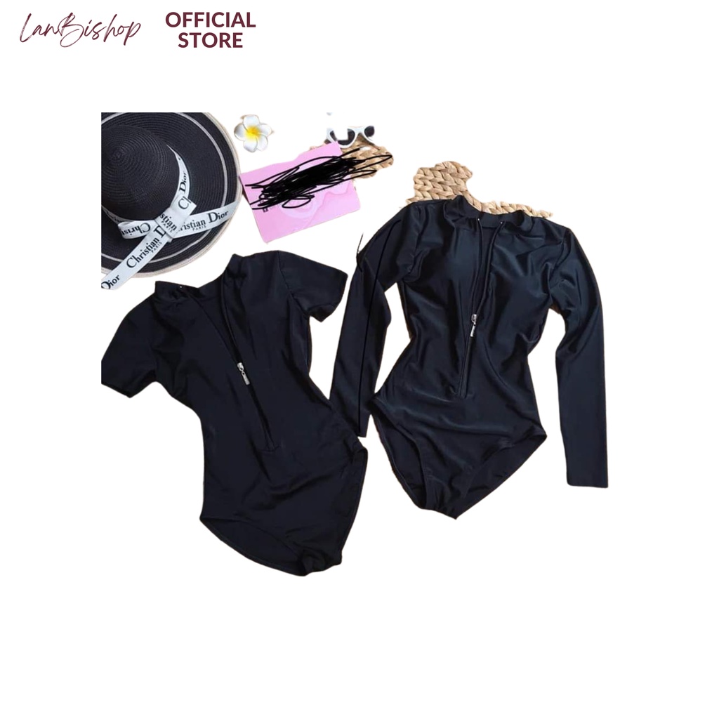 Đồ Bơi Nữ Bikini LANBISHOP Tay Dài Đen Khóa Kéo Dáng Tam Giác Secxy Lanbi-107