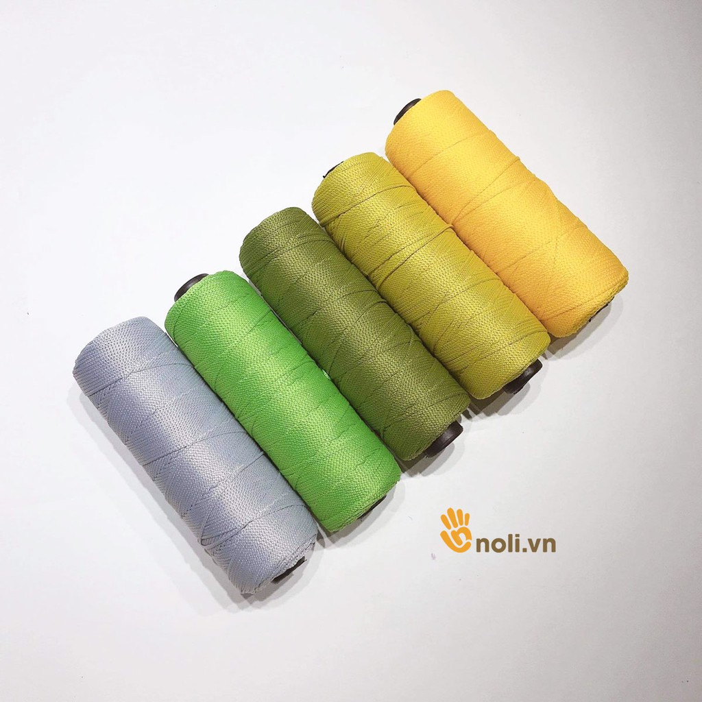 Sợi dệt trơn 2mm Craft yarn VN chuyên móc túi xách, ví, mũ nón lên dáng đẹp, màu sắc vintage 175g