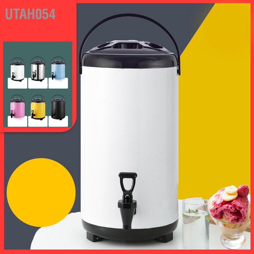 Bình giữ nhiệt ủ trà Inox, bình nước nóng lạnh có vòi, bình đựng nước chuyên dụng pha trà 8L Cho quán trà sữa
