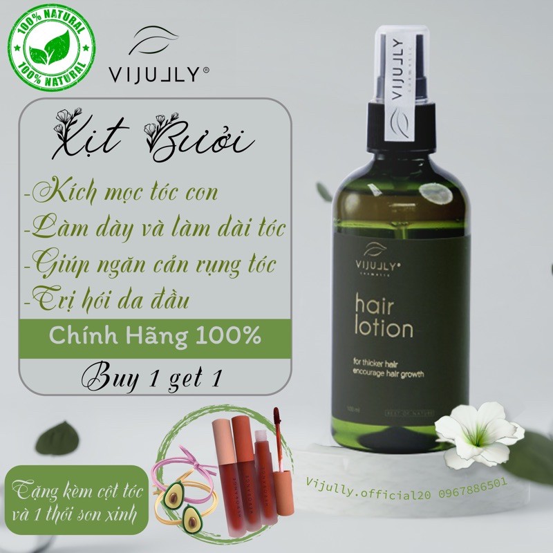 [TẶNG QUÀ XINH] TINH DẦU BƯỞI VIJULLY, KÍCH MỌC TÓC CON, GIẢM RỤNG HIỆU QUẢ