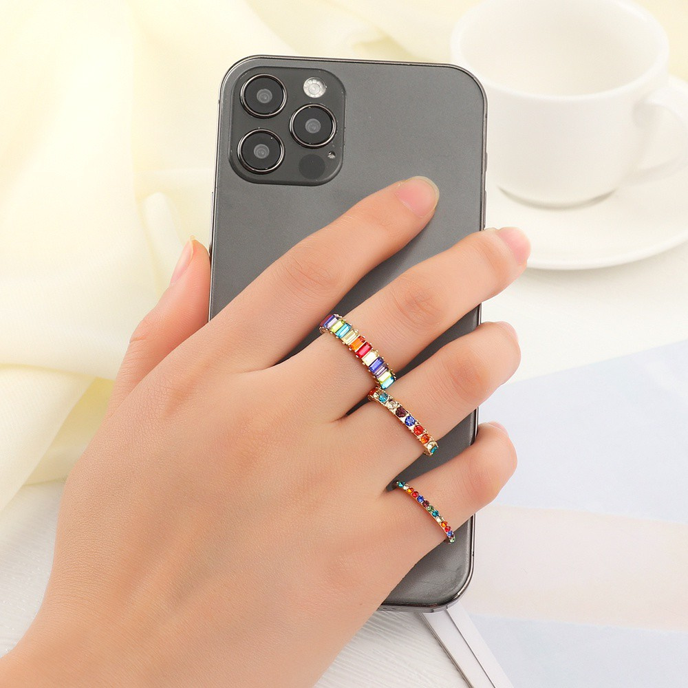 Nhẫn Đính Đá Nhiều Màu Lấp Lánh Thời Trang Cho Nữ