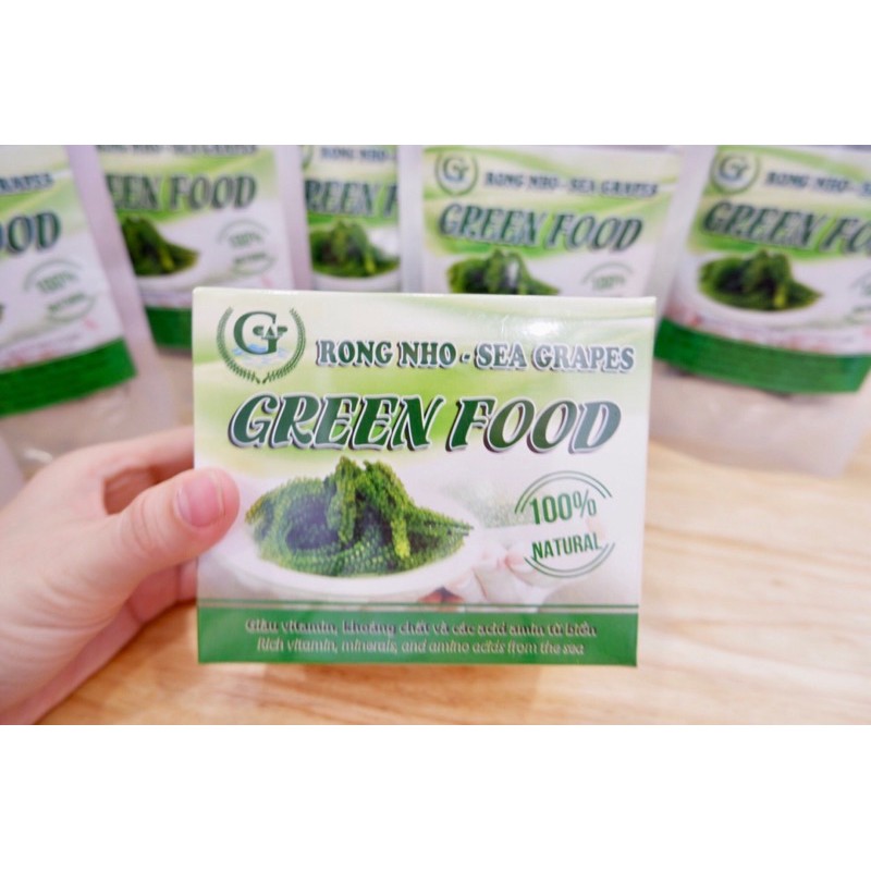 Combo Hộp 200gr (10 Gói) rong nho green Food Organic + tặng 1 Chai sốt mè rang 180ml