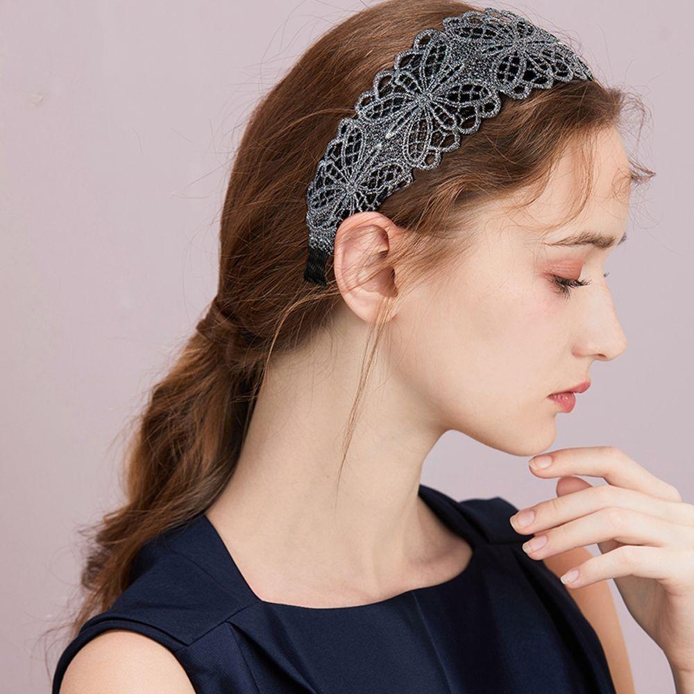 ANEMONE Băng Đô Cài Tóc Phối Ren Chống Trượt Phong Cách Cổ Điển Dành Cho Nữ