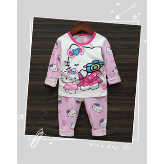 Bộ đồ thu đông xuất Hàn cho bé gái hàng Kubao cao cấp họa tiết Hello kitty
