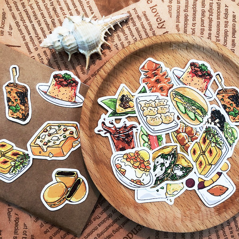 Bộ sticker/ Hình dán Hình Món Ăn (45 Hình)