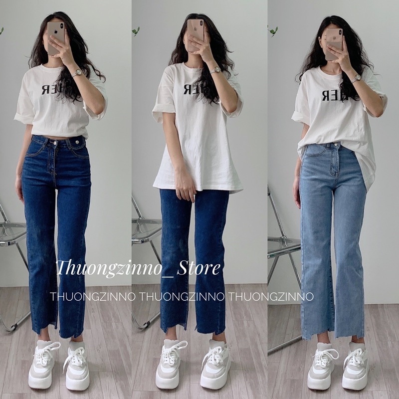 [Ảnh thật/Video]QUẦN ỐNG ĐỨNG SAMI TÚI HỘP CẮT GẤU PHONG CÁCH HÀN QUỐC