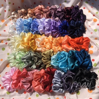 Combo 10 cột tóc vải sattin Scrunchies màu ngẫu nhiên !