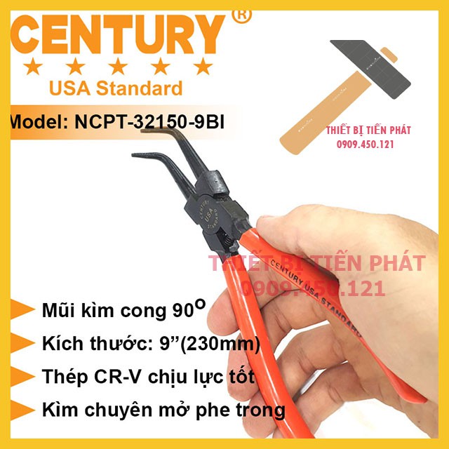 Kềm Mở Phe, Kìm Mở Phe 9" (230mm) Vô Cong Century Mã NCPT-32150-9BI.