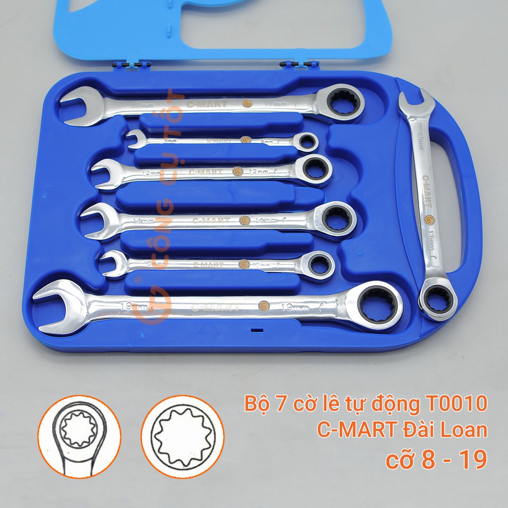 Bộ 7 cờ lê tự động cỡ 8-19 T0010 C-Mart Tools Đài Loan