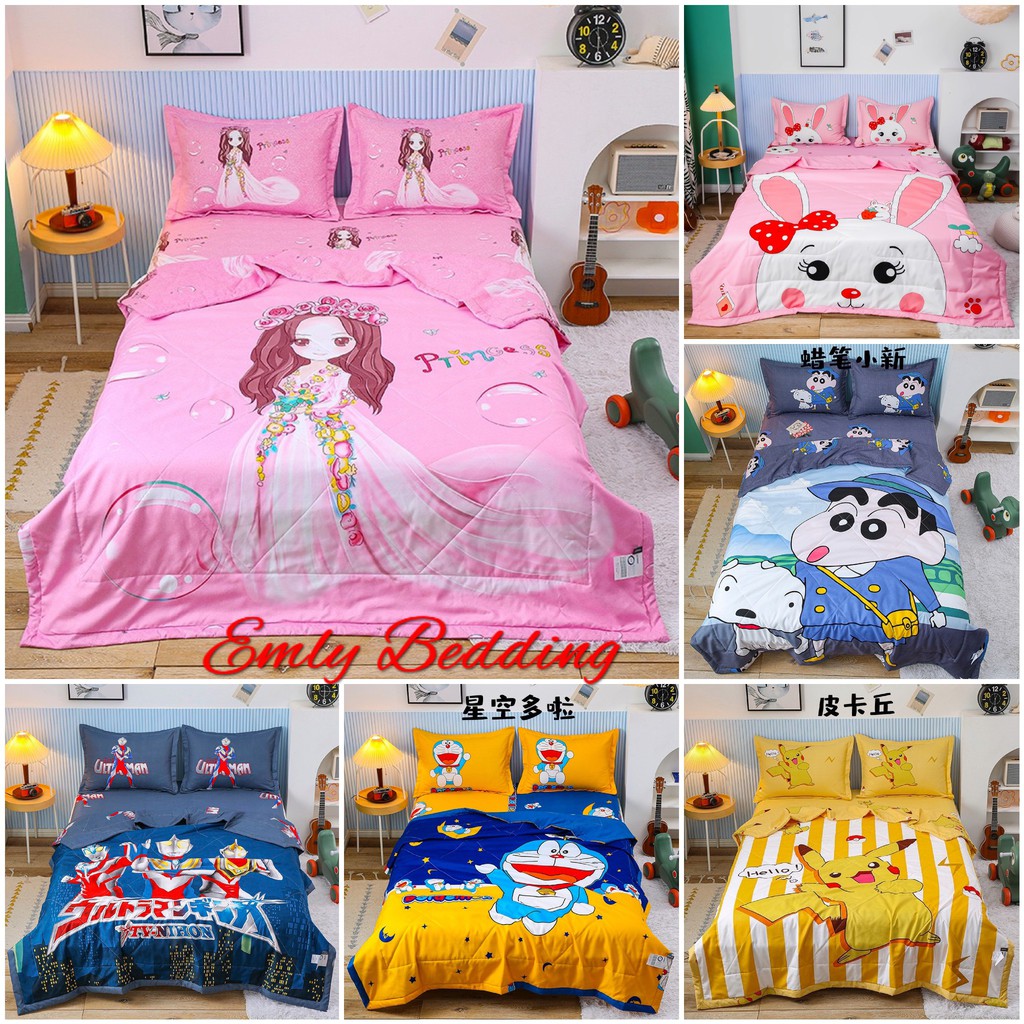 Set Chăn Hè Ga Gối Cotton Tina Nhiều Mẫu Đáng Yêu Cho Bé - Emly Bedding