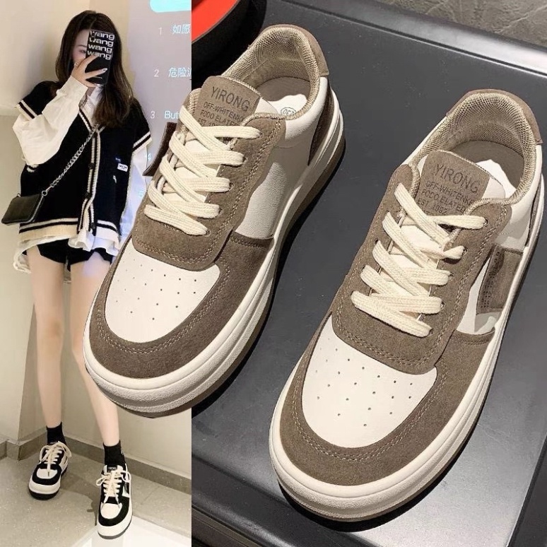 Giày Sneaker đế bánh mì mũi tròn, Giày thể thao đế độn 5p phong cách Hàn Quốc thời trang mùa xuân 2022 dành cho nữ