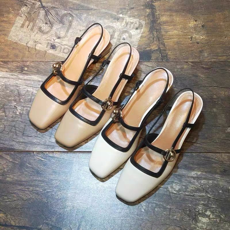 Giày sandal cao 5 phân hở gót thanh lịch dáng tiểu thư ẢNH THẬT Ở CUỐI