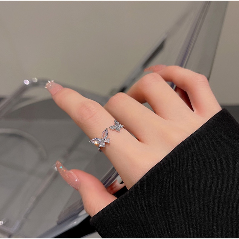 Nhẫn Mạ Vàng / Bạc 925 Đính Đá Zircon Nhiều Kiểu Dáng Thời Trang Hàn Quốc