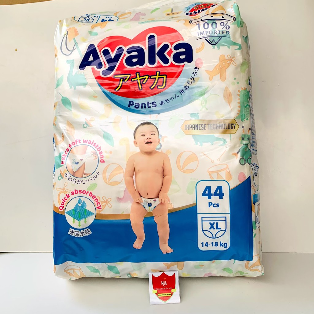 Tã quần trẻ em AYAKA XL44x4 44 miếng/gói dành cho bé 11-18kg - Thương Hiệu AYAKA -