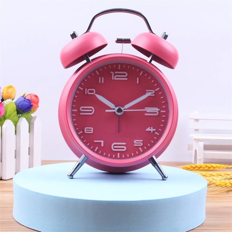 Đồng hồ kim loại báo thức có đèn ngủ