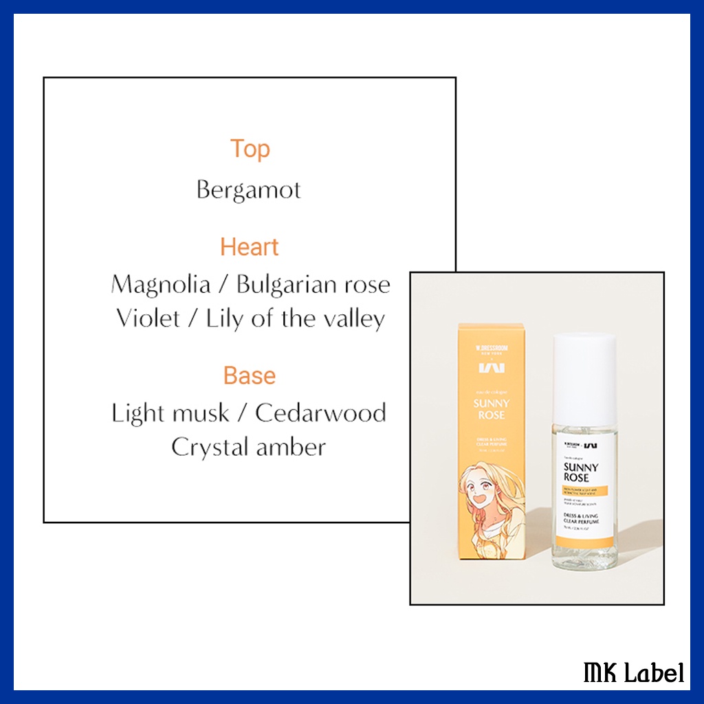 Nước hoa W.DRESSROOM LIVING CLEAR dung tích 70/ 150ml phong cách BTS Jungkook