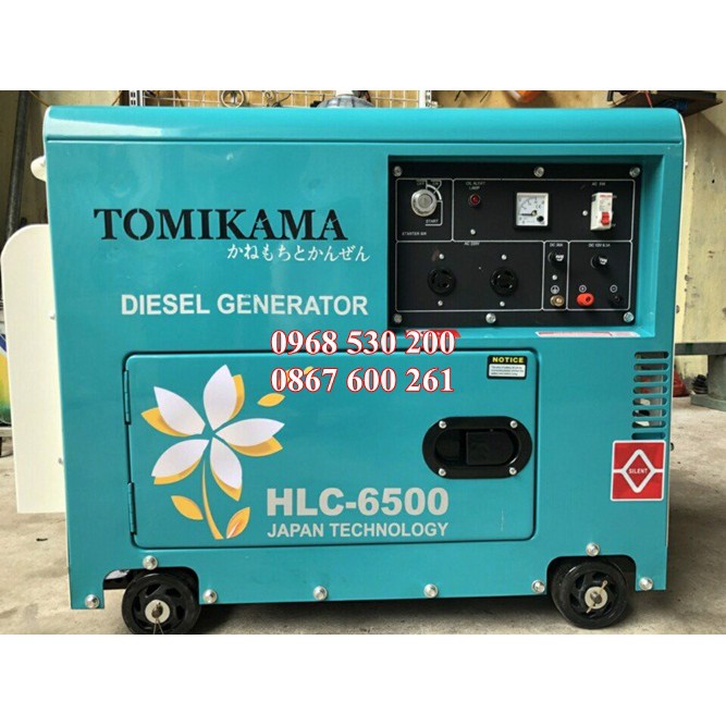 Máy phát điện chạy dầu Tomikama 6500 công suất 5kw Giá cực Rẻ