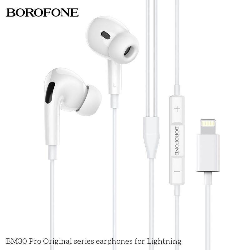Tai nghe nhét tai BOROFONE BM30 PRO cho IP hỗ trợ Bluetooth Jack cắm IP dây dài 1.2m - Chính hãng