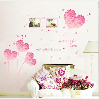 Decal trái tim hồng A902