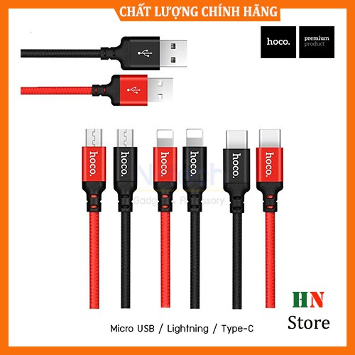 Cáp sạc nhanh bọc dù ⚡️CHÍNH HÃNG⚡️ Hoco X14 cho Iphone, Ipad /TypeC/Micro cực bền