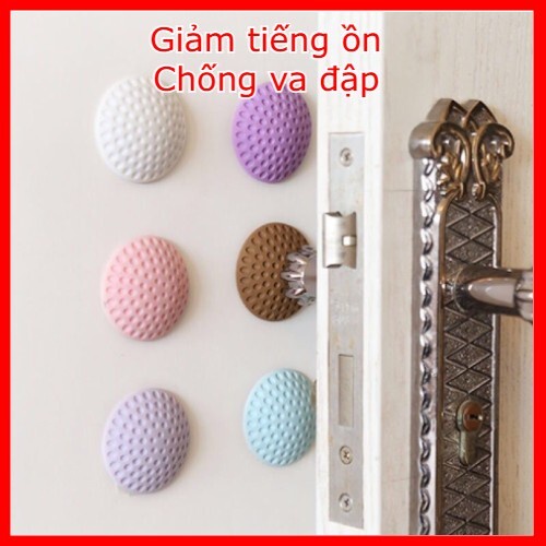 Chặn cửa chống va đập dán tường siêu dính hình tròn bằng silicon cao cấp không gây tiếng ồn khi đóng mở cửa