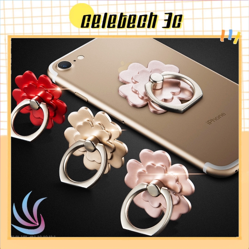 Nhẫn đỡ điện thoại hình hoa đính đá xinh xắn