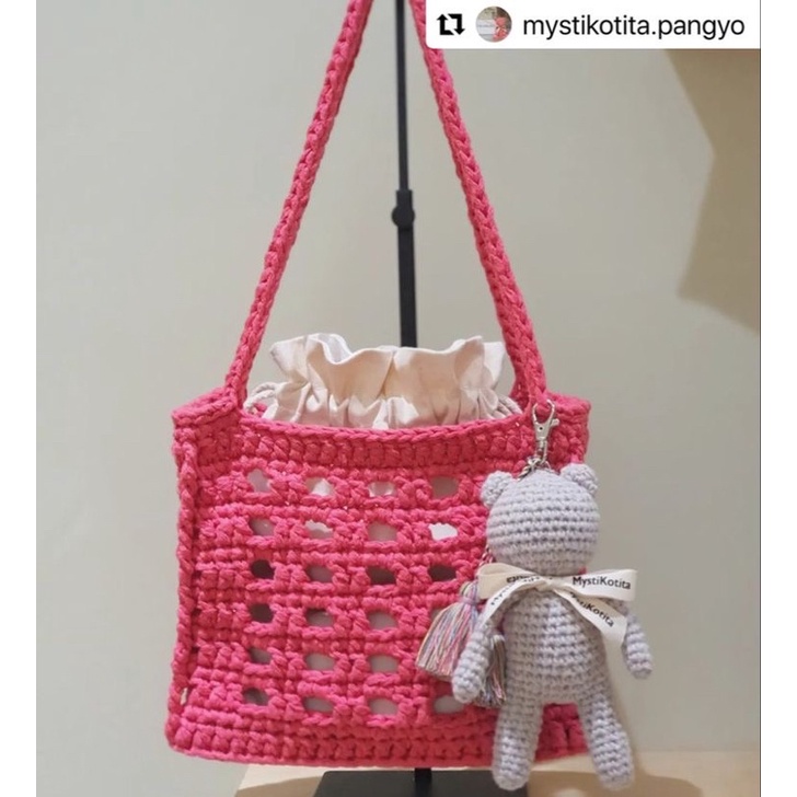 Túi Lưới móc bằng Len túi đựng điện thoại handmade len móc