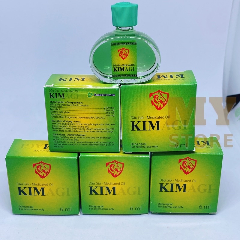 (Chính Hãng) Dầu Gió Kimagi Xanh 6ml- Công Ty Dược Agimexpharm
