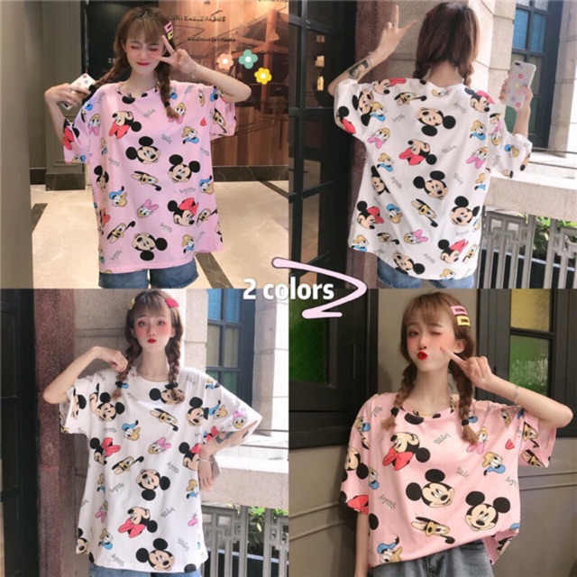 áo thun nữ in hình form rộng giấu quần