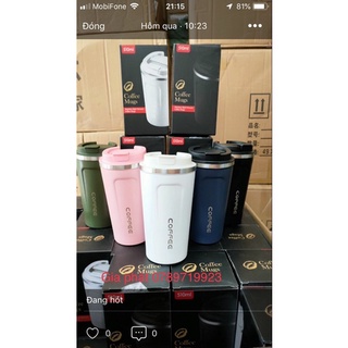 Ly Ca phê giữ nhiệt Inox 304 510ml 5 màu trắng hồng bơ xám đen