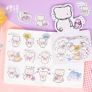 Sticker (hình dán) gói 50 sắc thái của gấu nâu trang trí sổ, album, góc học tập, nhật ký, lưu bút, bullet journal
