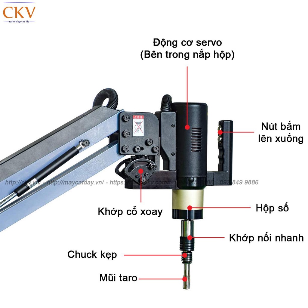 Máy taro cần dùng điện CKV-M24 cổ xoay 395 độ linh hoạt