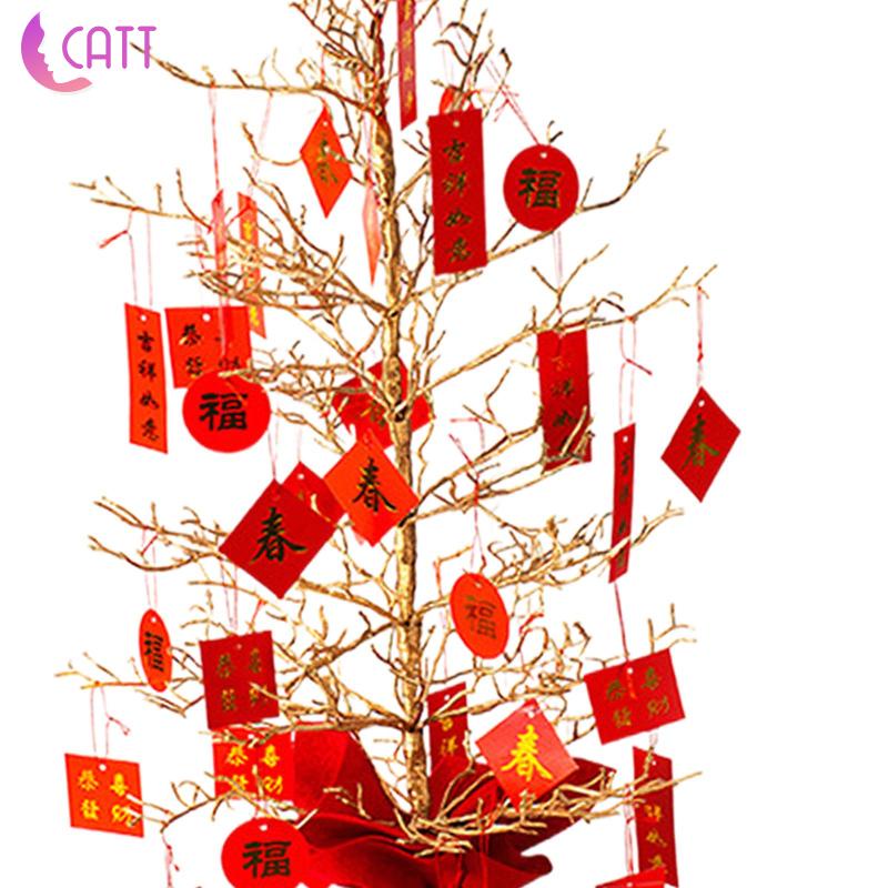 [Dadada1] Mặt Dây Chuyền Hình Cành Cây Tiền Năm Mới Màu Vàng Kim Trang Trí Ngày Lễ