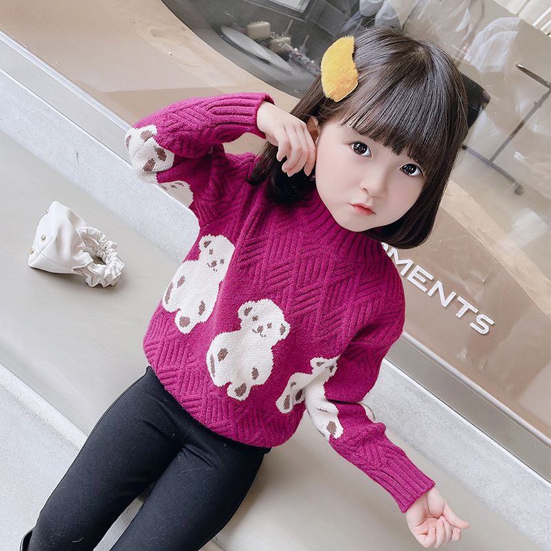 Áo Len Chui Đầu Phong Cách Hàn Quốc Dễ Thương Thời Trang Thu Đông Cho Bé Gái 3-5 - 4 Tuổi