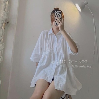 Aó sơ mi cộc tay, lệch tà chất thô mát