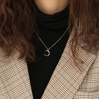 Dây Chuyền Mạ Bạc Hình Mặt Trăng Khuyết Unisex