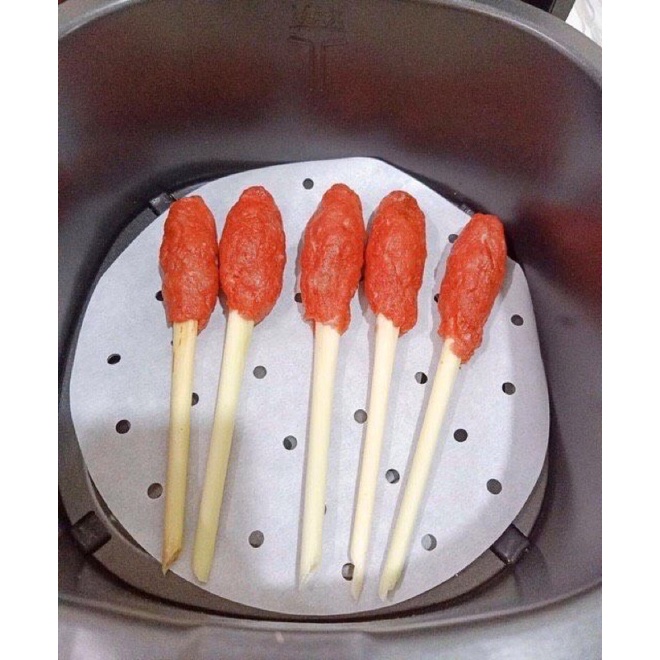 Giấy nến đục lỗ để hấp chiên dùng cho nồi chiên không dầu (loại dầy,chống dính tốt)