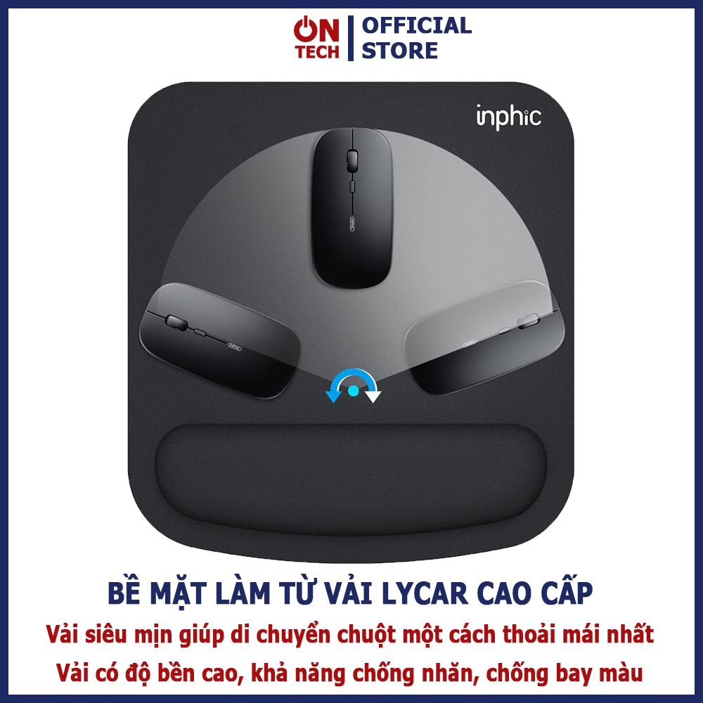 Lót Chuột Có Đệm Tay Chống Mỏi, Miếng Lót Chuột Máy Tính Laptop, Tấm Lót Chuột Chống Trượt, Pad Chuột Công Thái Học