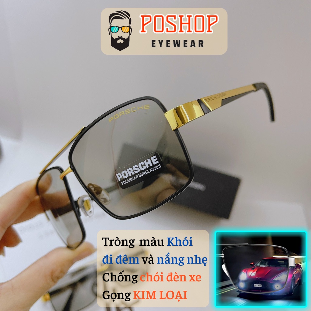 Mắt kính mát đổi màu nam nữ POSHOP tròng phân cực Polaroid chống chói đi đêm và nắng nhẹ chống tia cực tím uv thời trang