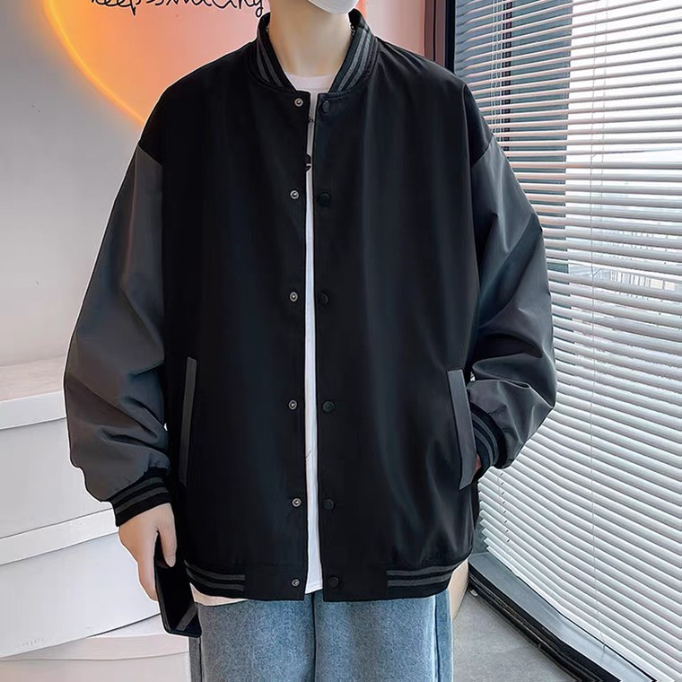 Áo khoác bomber unisex TRƠN TAY PHỐI MÀU là điểm nhấn ⚡ 𝙃𝘼̀𝙉𝙂 𝙈𝙊̛́𝙄 𝙑𝙀̂̀ ⚡Áo khoác bóng chày chất kaki ullzang