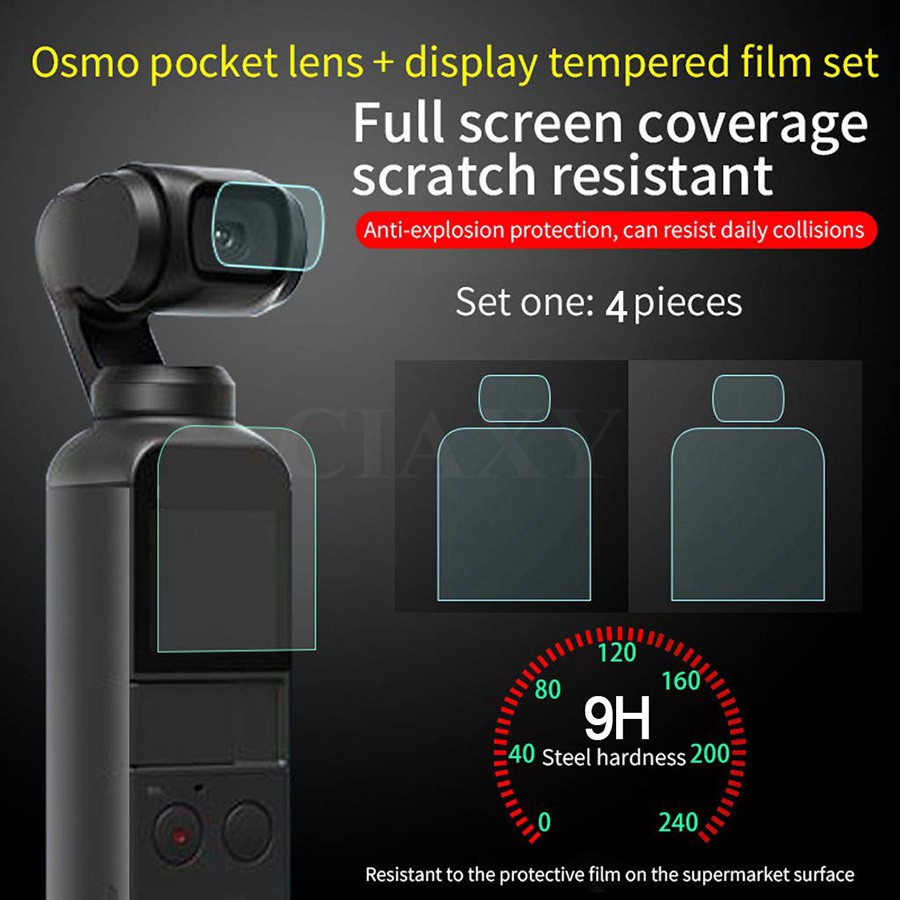 Kính cường lực có túi bảo vệ màn hình + ống kính cho DJI Osmo
