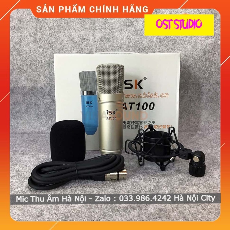 Mic ISK AT 100 ⚡FREE SHIP⚡ Hàng Loại 1 Hoa Vinh Hát Cực Chất Bảo Hành 6 Tháng