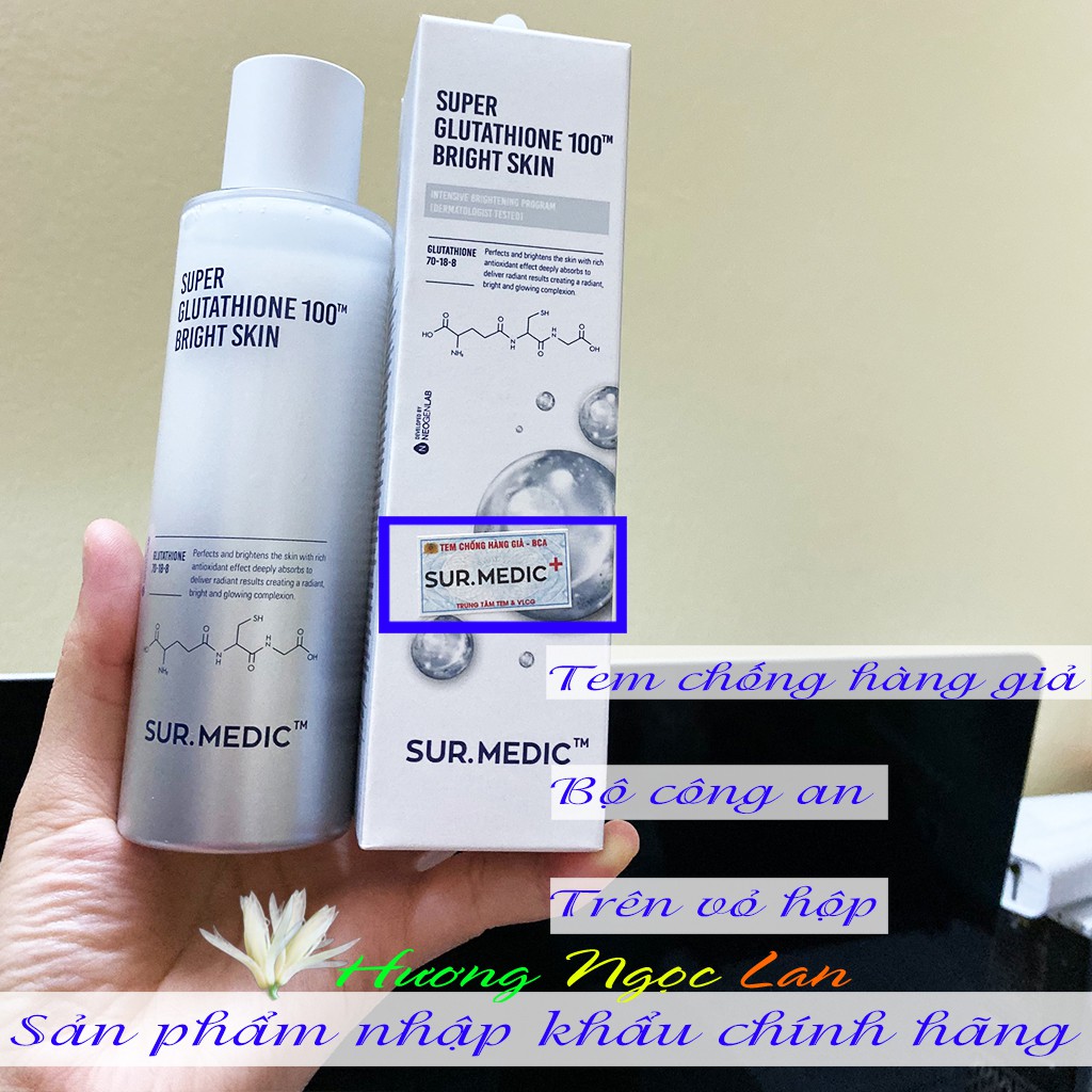 SUR.MEDIC+ Toner Sur Medic Nước Hoa Hồng Dưỡng Trắng Da Sur.Medic+ Super Glutathione 100 Bright Skin 145ml