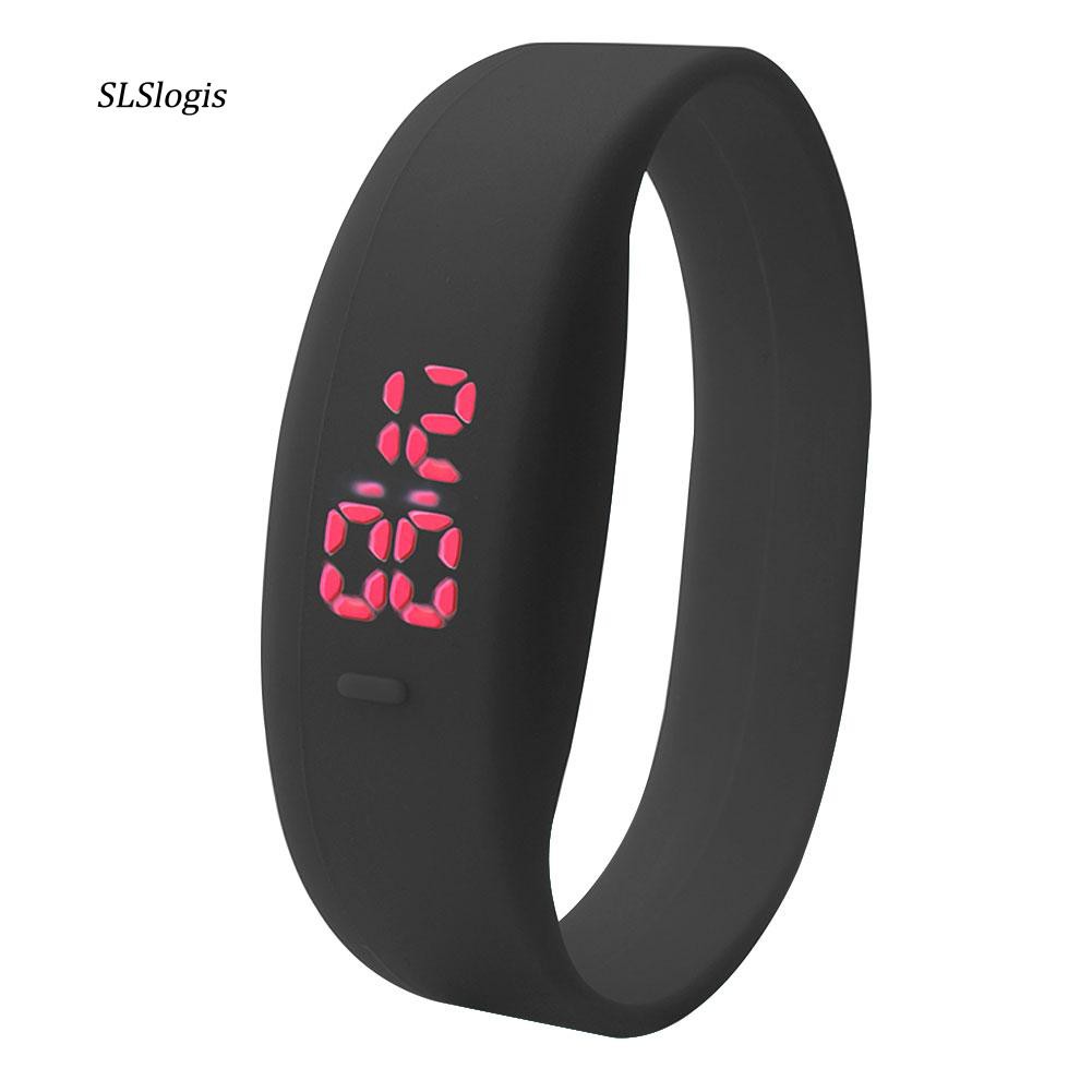 Đồng hồ điện tử màu trơn Unisex dây đeo silicon thể thao | BigBuy360 - bigbuy360.vn