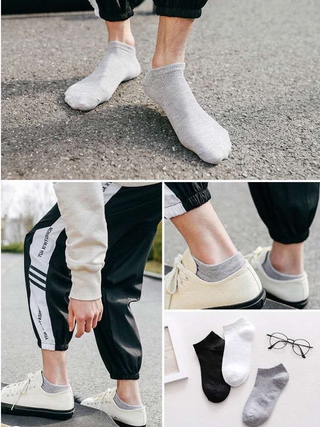 Vớ cổ ngắn màu trơn tiện dụng cho nam và nữ