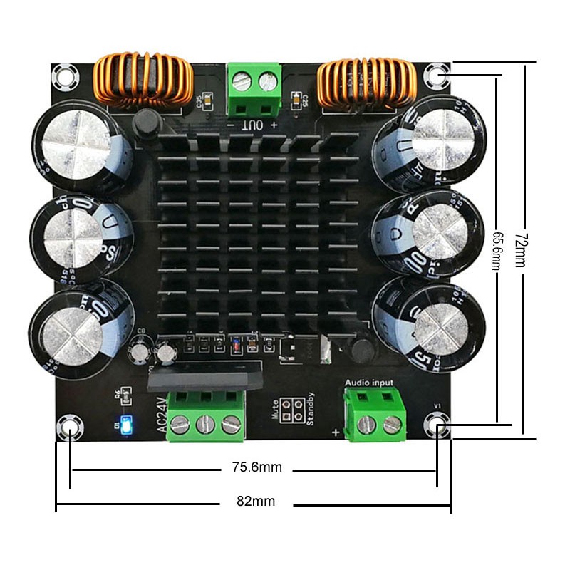 Bo mạch khuếch đại công suất âm thanh kỹ thuật số Hifi Class 420W Xh-M253 Tda8954Th lõi Btl bàn tính