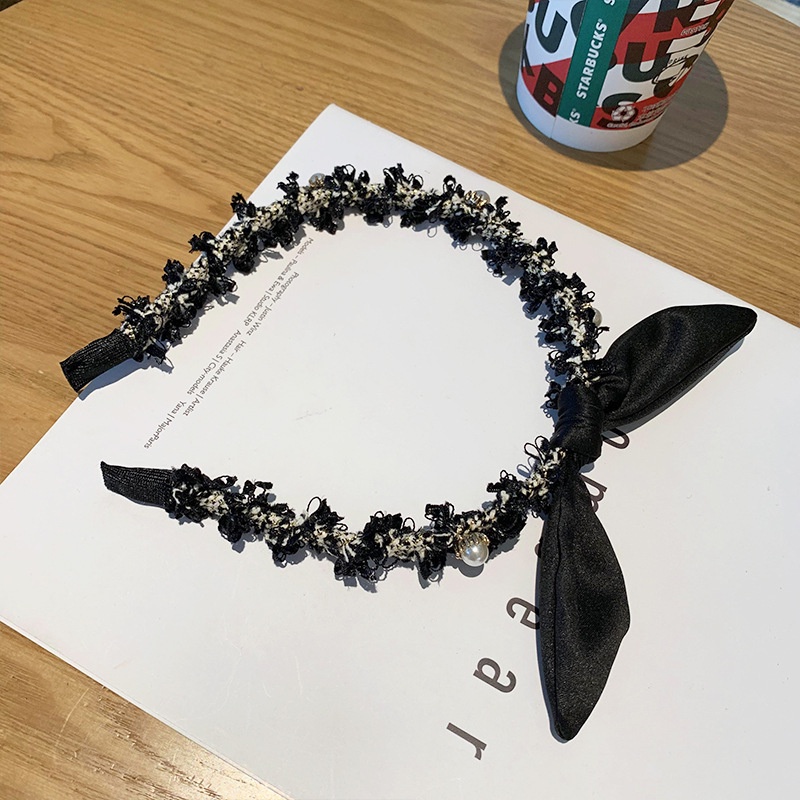 Băng đô cài tóc đính nơ phong cách Hàn Quốc dễ thương đơn giản cho nữ