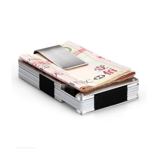 HGL♪Quality Mens Pocket Stainless Steel Money Clip Credit Card Holder Slim Wallet US